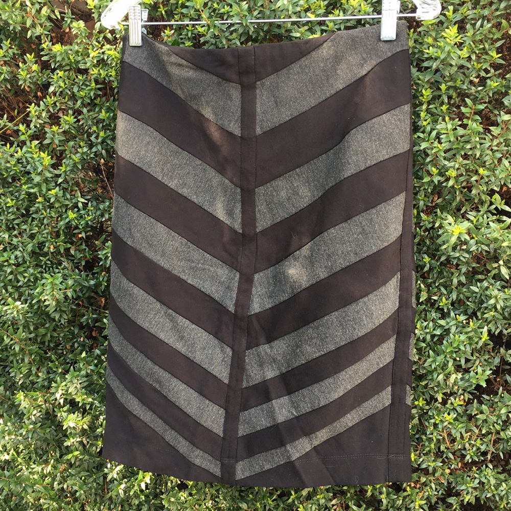 Black and grey chevron skirt